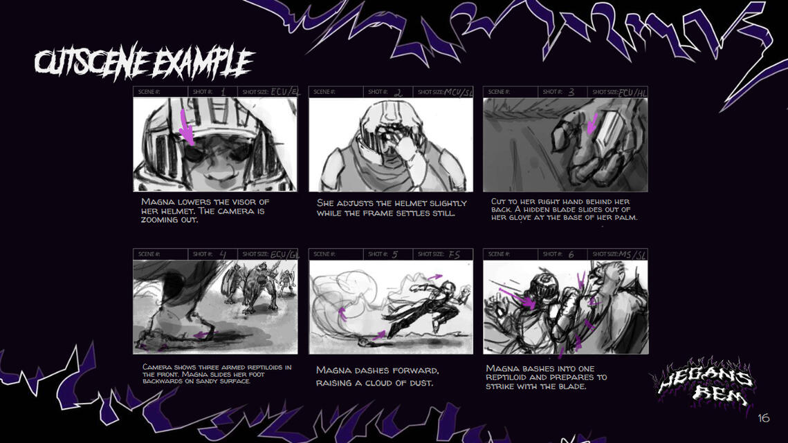 Cutscene storyboard