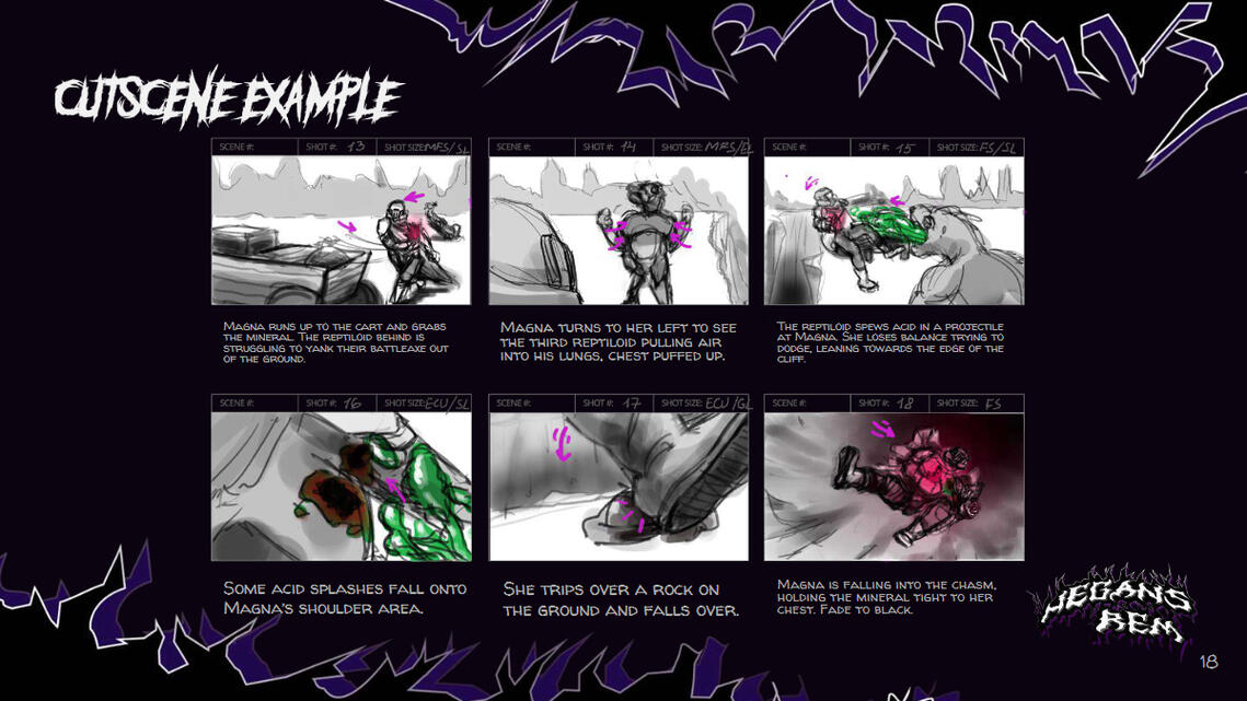 Cutscene storyboard